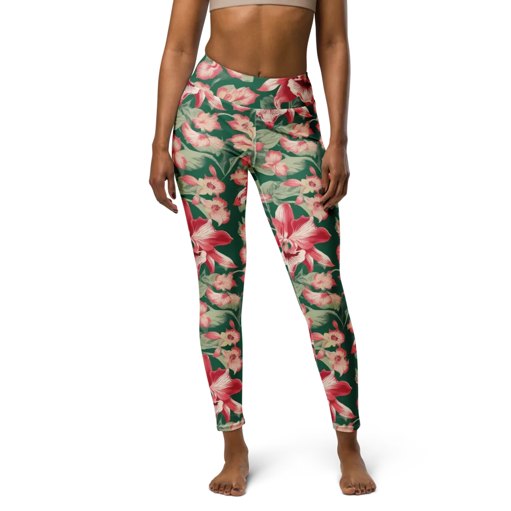 Verdant Bloom on Yoga Leggings — Front