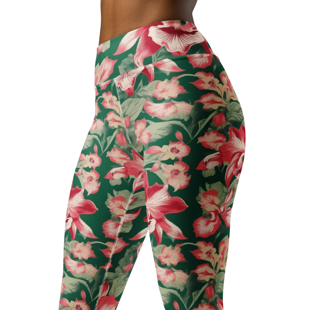 Verdant Bloom on Yoga Leggings — Left Front