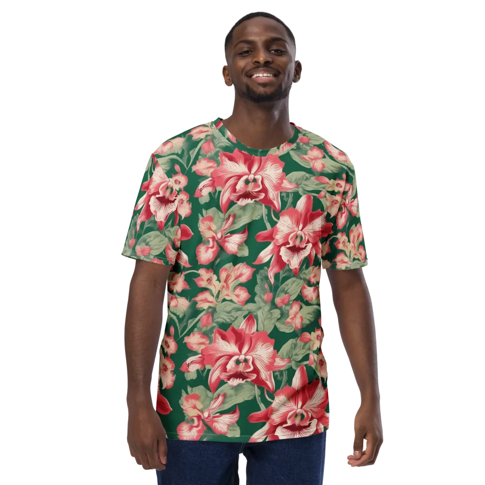 Verdant Bloom on Men's Crew Neck T-Shirt — Front