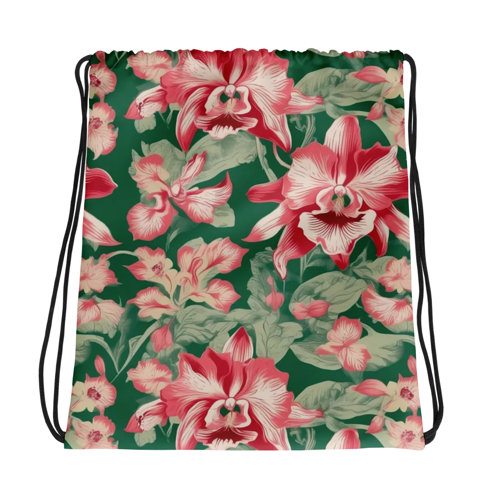 Verdant Bloom on Drawstring Bag — Photo