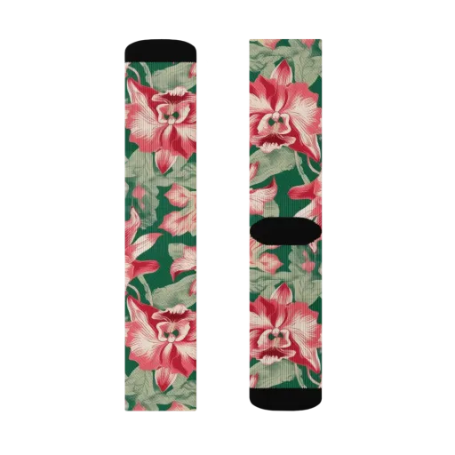 Verdant Bloom on a Socks