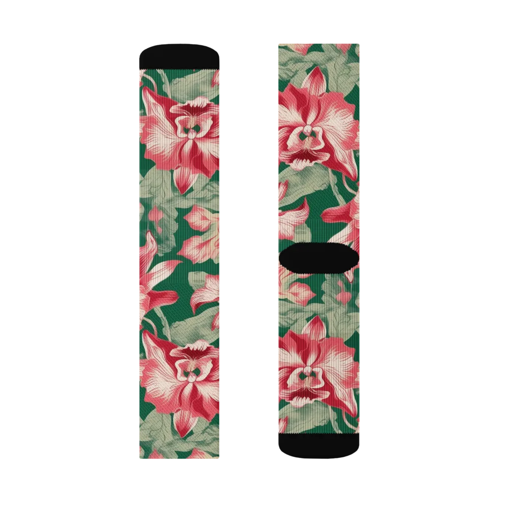 Verdant Bloom on Socks — Right Sock