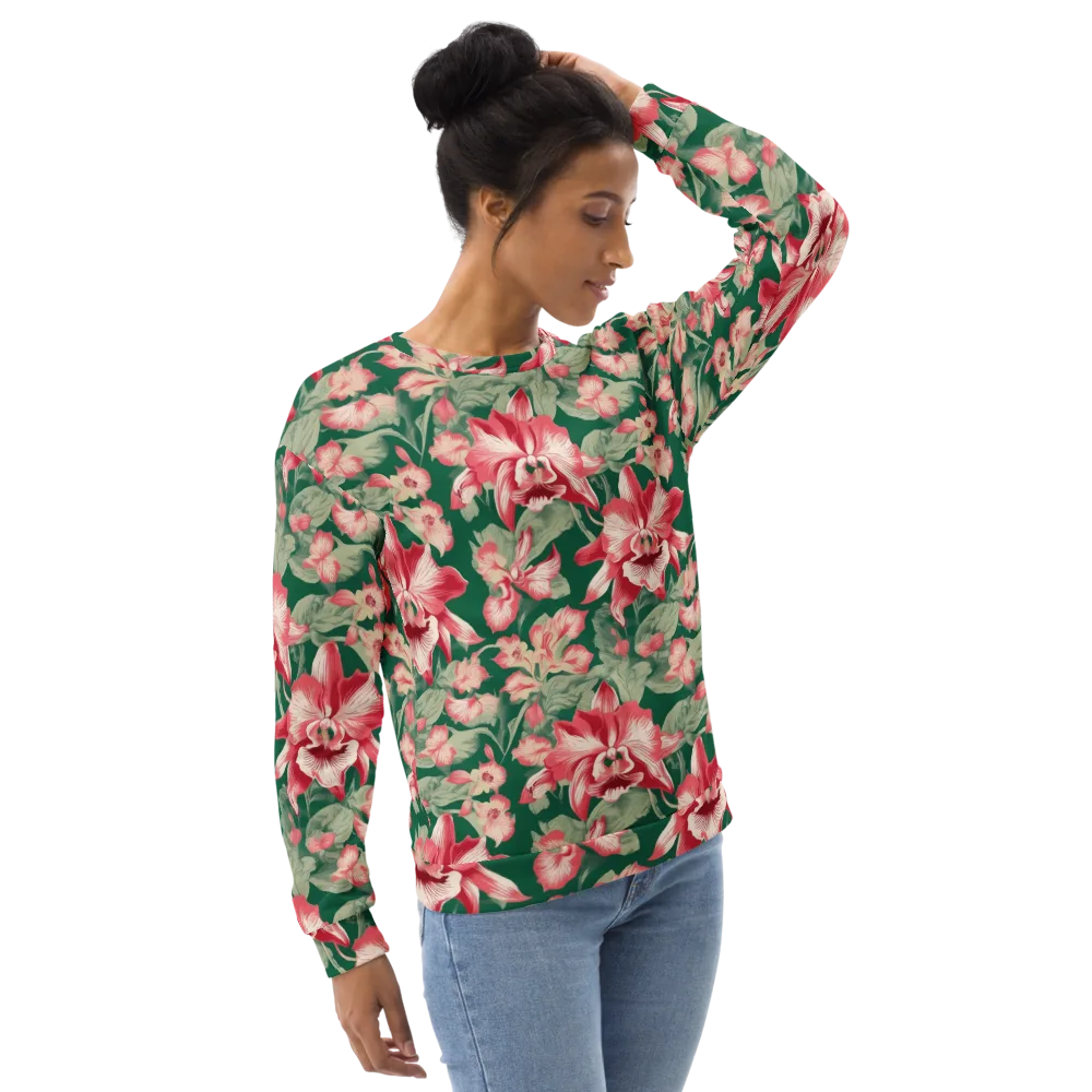 Verdant Bloom on Sweatshirt — Right Front
