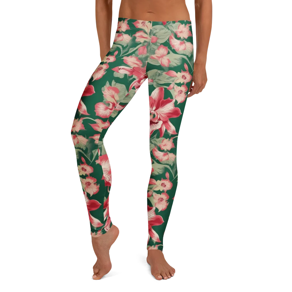 Verdant Bloom on Leggings — Front