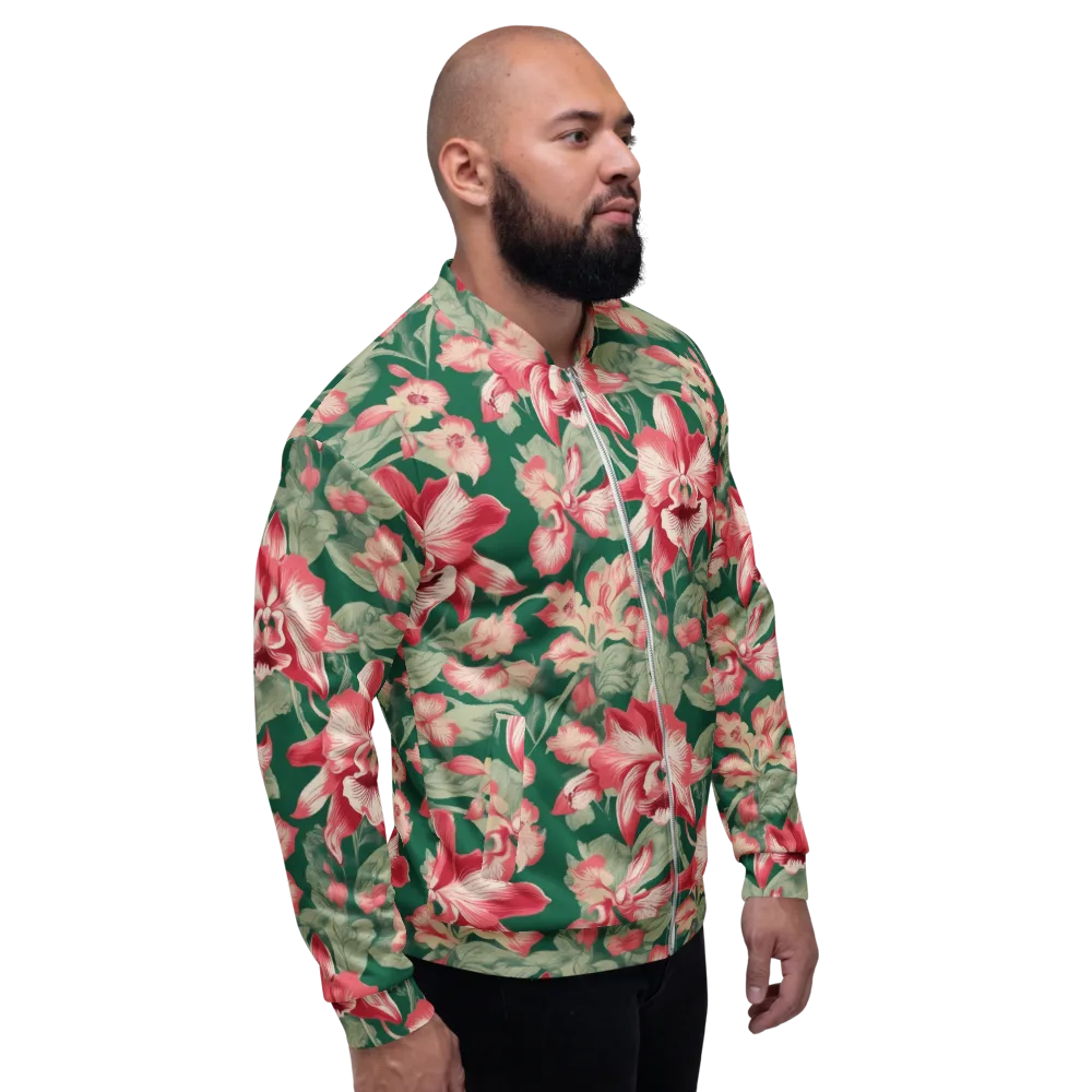 Verdant Bloom on Bomber Jacket — Right
