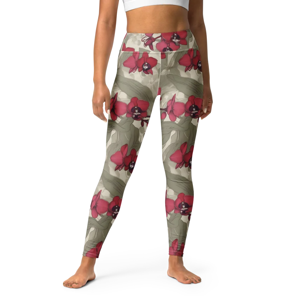 Orchid Nocturne on Yoga Leggings — Front