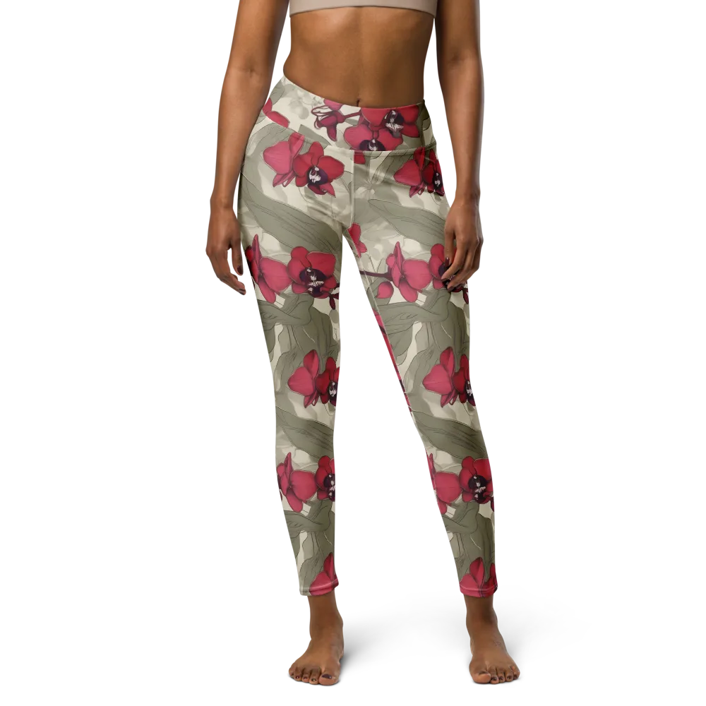 Orchid Nocturne on Yoga Leggings — Front