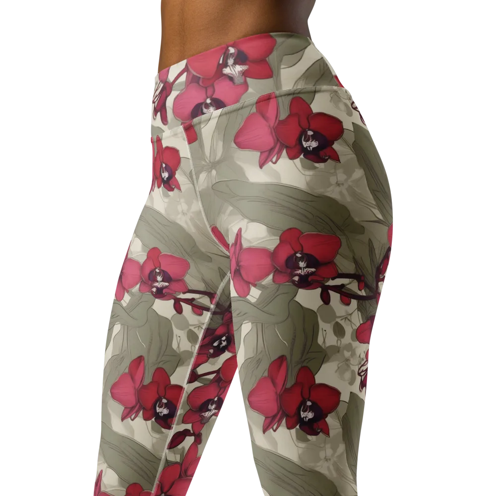 Orchid Nocturne on Yoga Leggings — Left Front