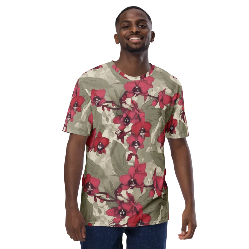 Orchid Nocturne on Men's Crew Neck T-Shirt — Front