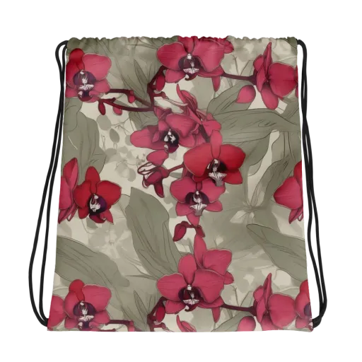 Orchid Nocturne on a Drawstring Bag