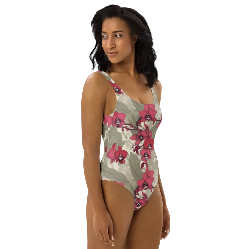 Orchid Nocturne on One-Piece Swimsuit — Right
