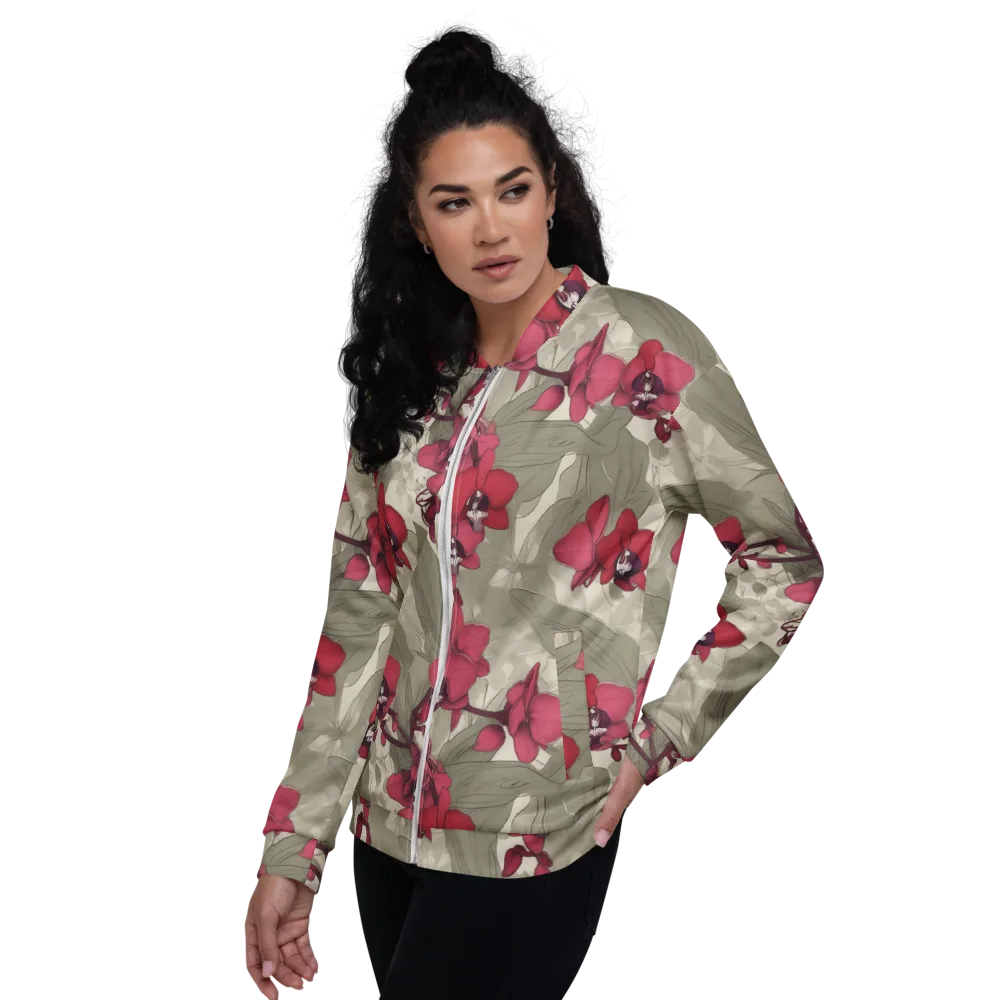 Orchid Nocturne on Bomber Jacket — Left