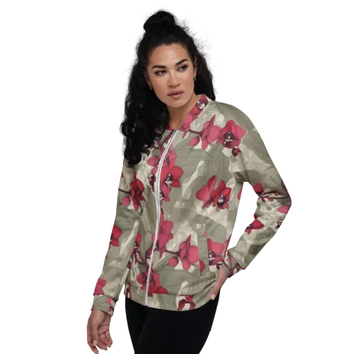 Orchid Nocturne on a Bomber Jacket