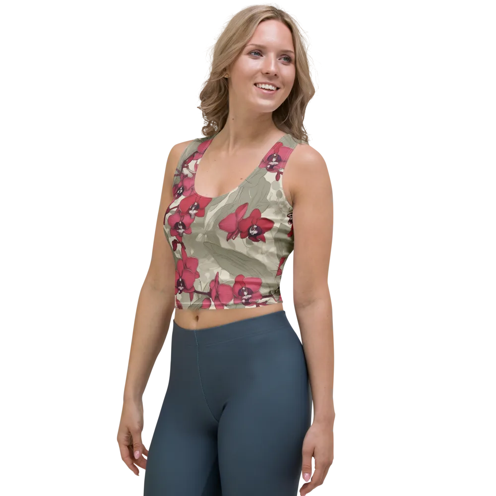 Orchid Nocturne on Crop Top — Left Front