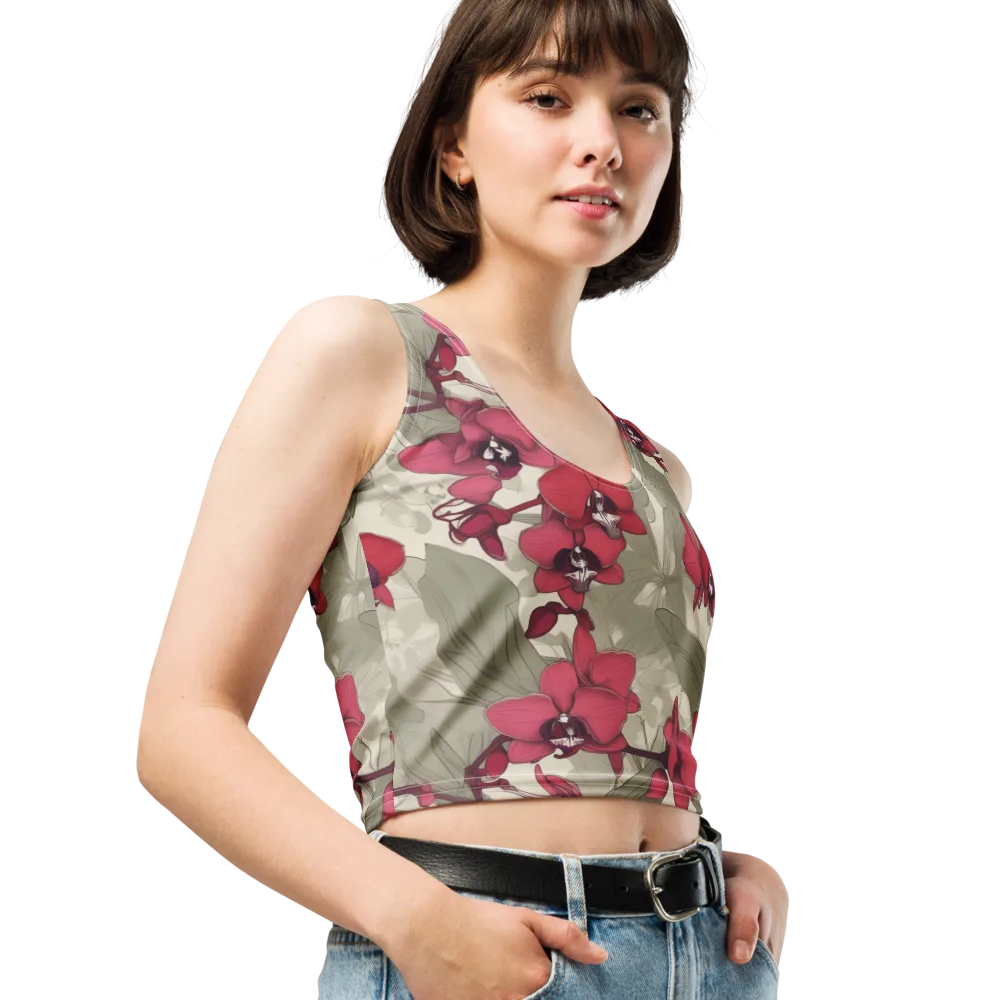 Orchid Nocturne on Crop Top — Right Front