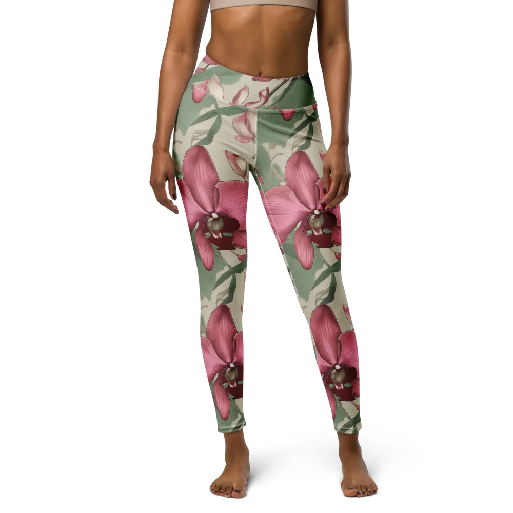 Orchid Herbarium on Yoga Leggings — Front