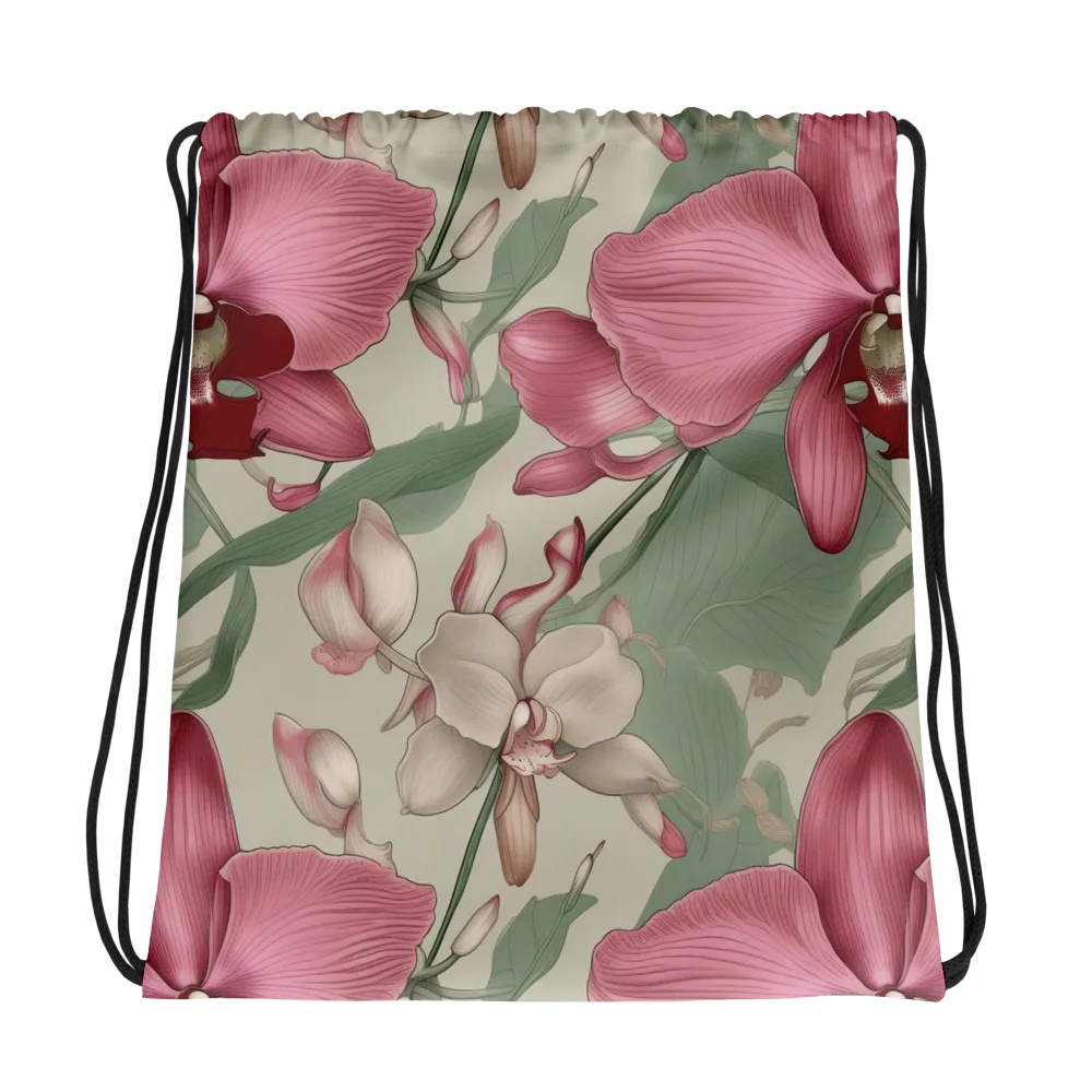 Orchid Herbarium on Drawstring Bag — Photo