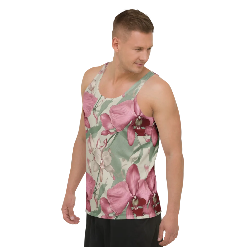 Orchid Herbarium on Men's Tank Top — Left Front