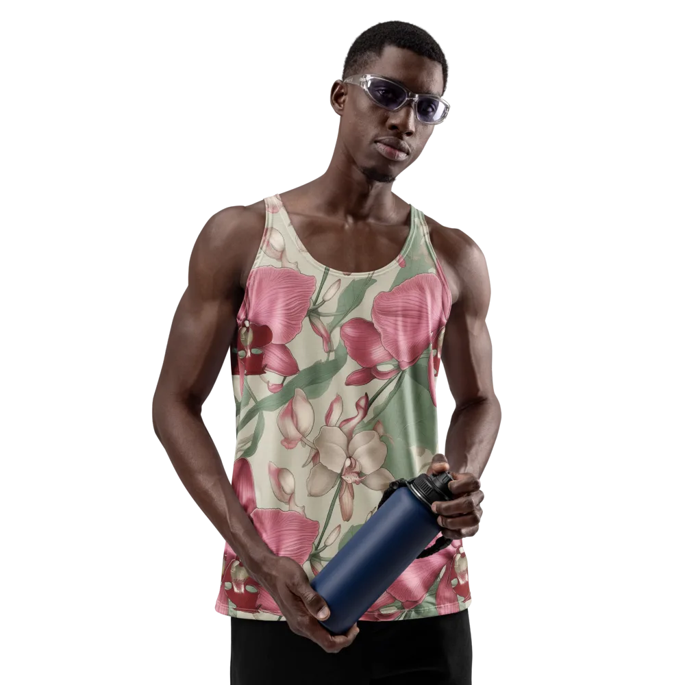 Orchid Herbarium on Men's Tank Top — Front