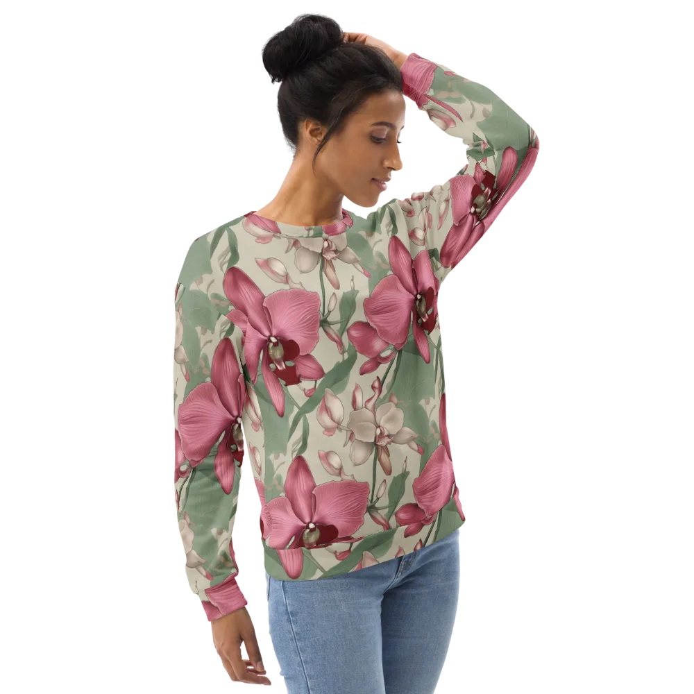 Orchid Herbarium on Sweatshirt — Right Front