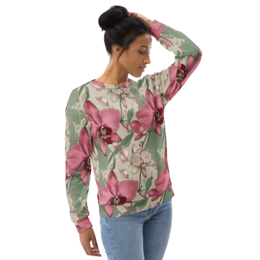 Orchid Herbarium on a Sweatshirt