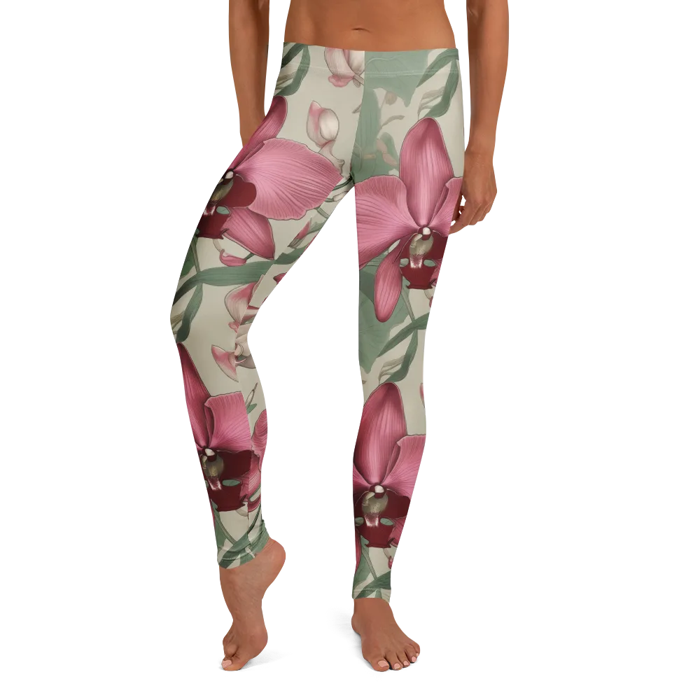 Orchid Herbarium on Leggings — Front