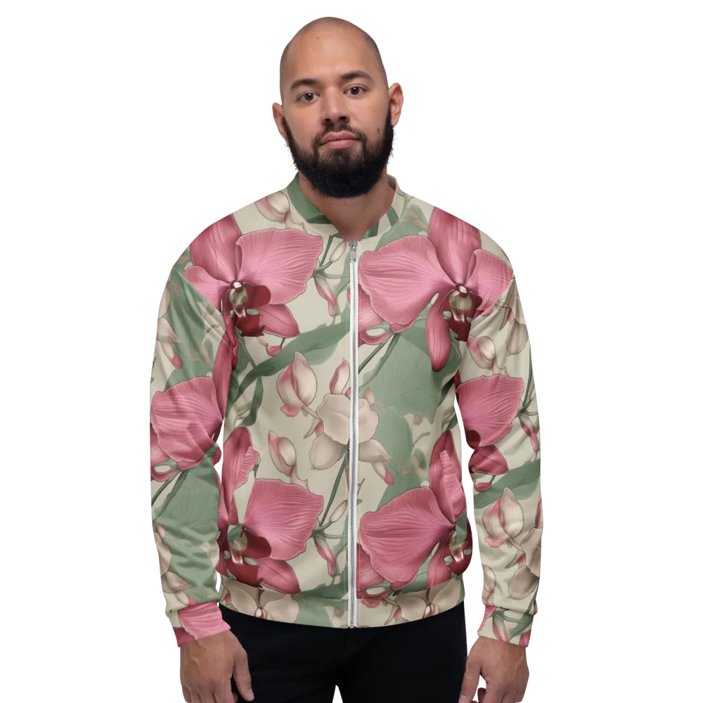 Orchid Herbarium on Bomber Jacket — Front