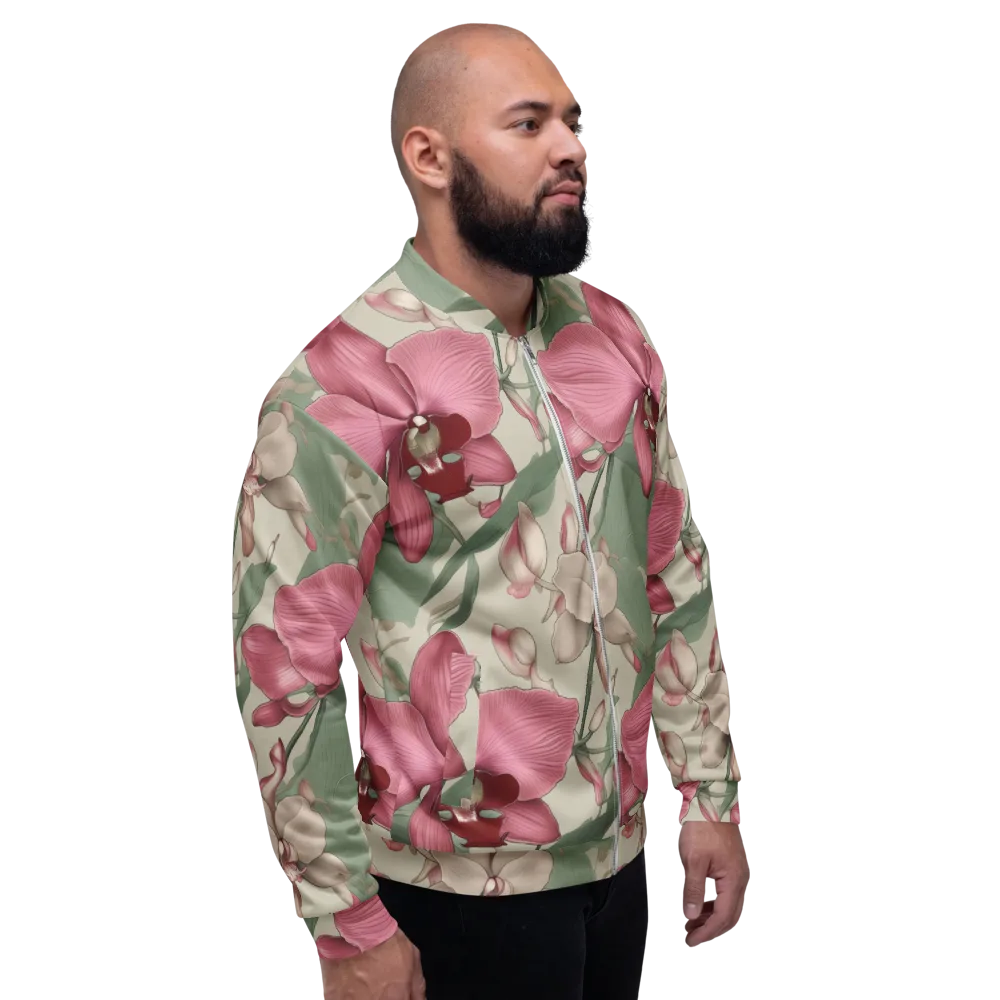 Orchid Herbarium on Bomber Jacket — Right