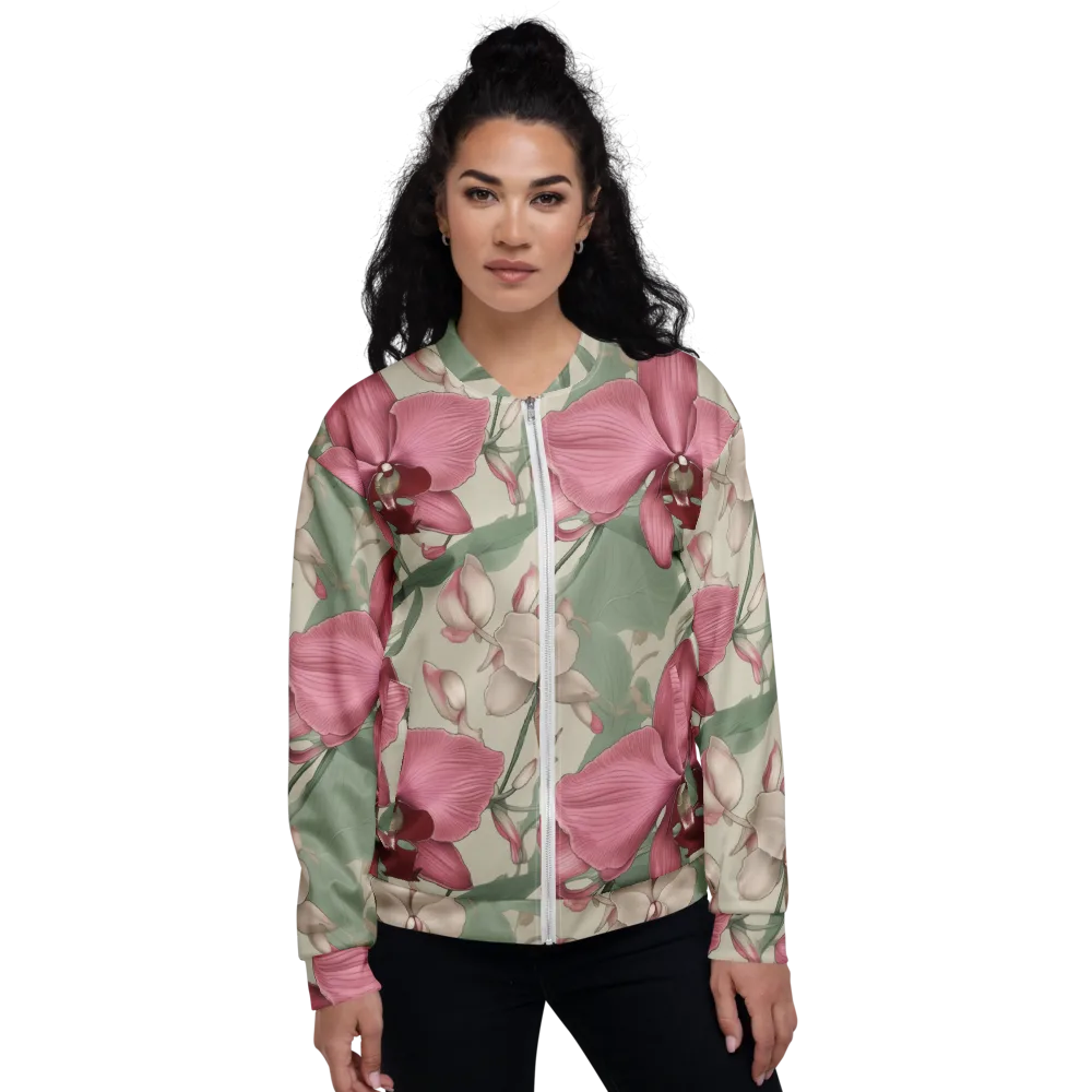 Orchid Herbarium on Bomber Jacket — Front