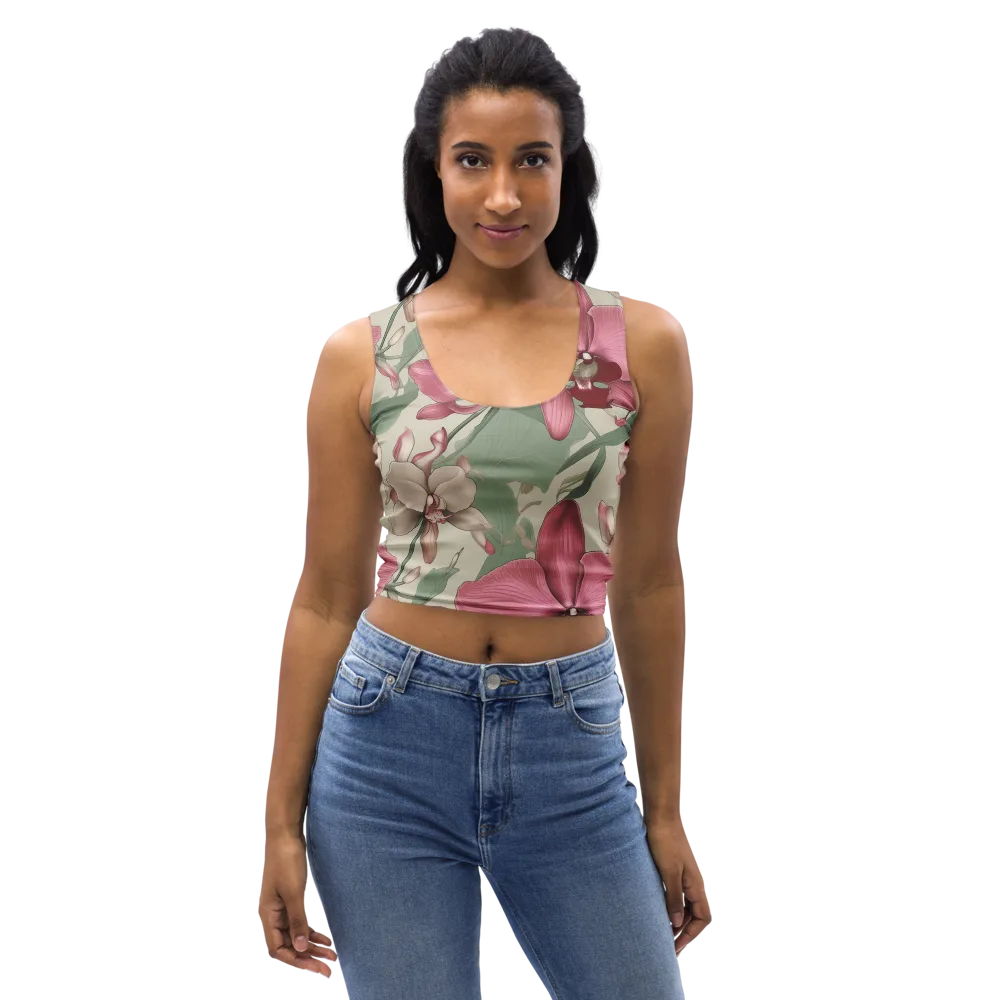 Orchid Herbarium on Crop Top — Front