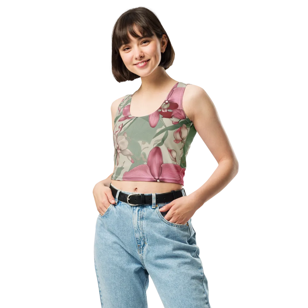 Orchid Herbarium on Crop Top — Front