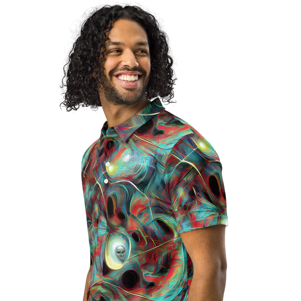 Dreamwave on Men's Slim Fit Polo Shirt — Left Front