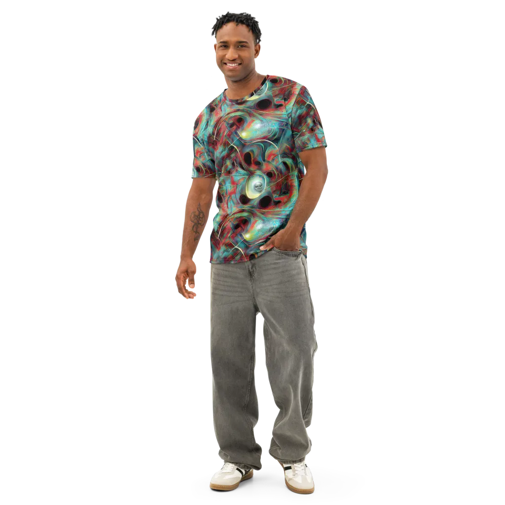 Dreamwave on Men's Cotton Crew Neck T-Shirt — Front