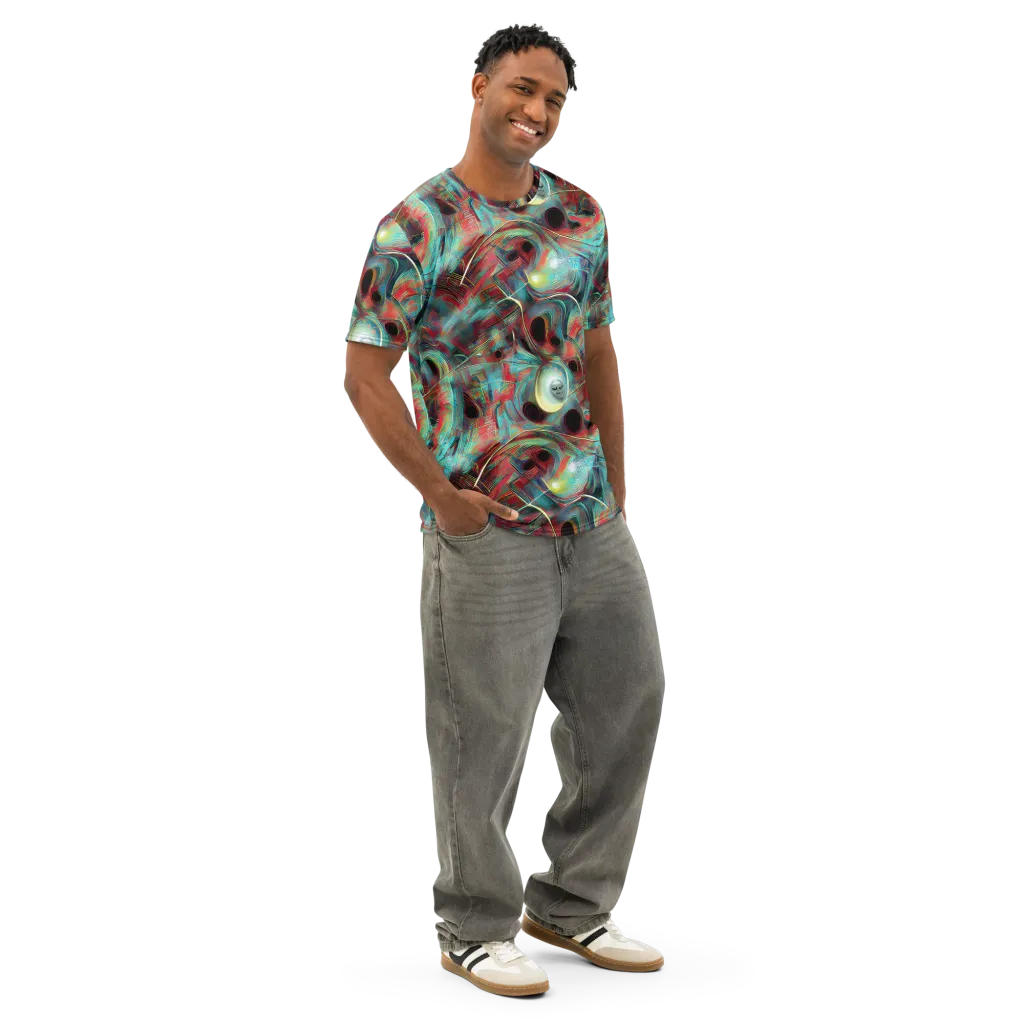 Dreamwave on Men's Cotton Crew Neck T-Shirt — Right Front
