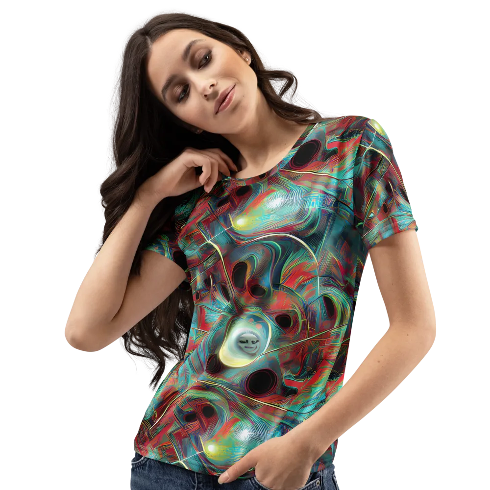Dreamwave on Women's Crew Neck T-Shirt — Left Front