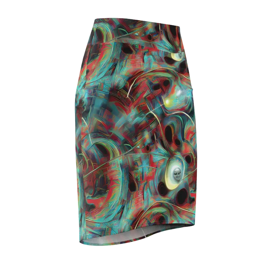 Dreamwave on Pencil Skirt — Front Side