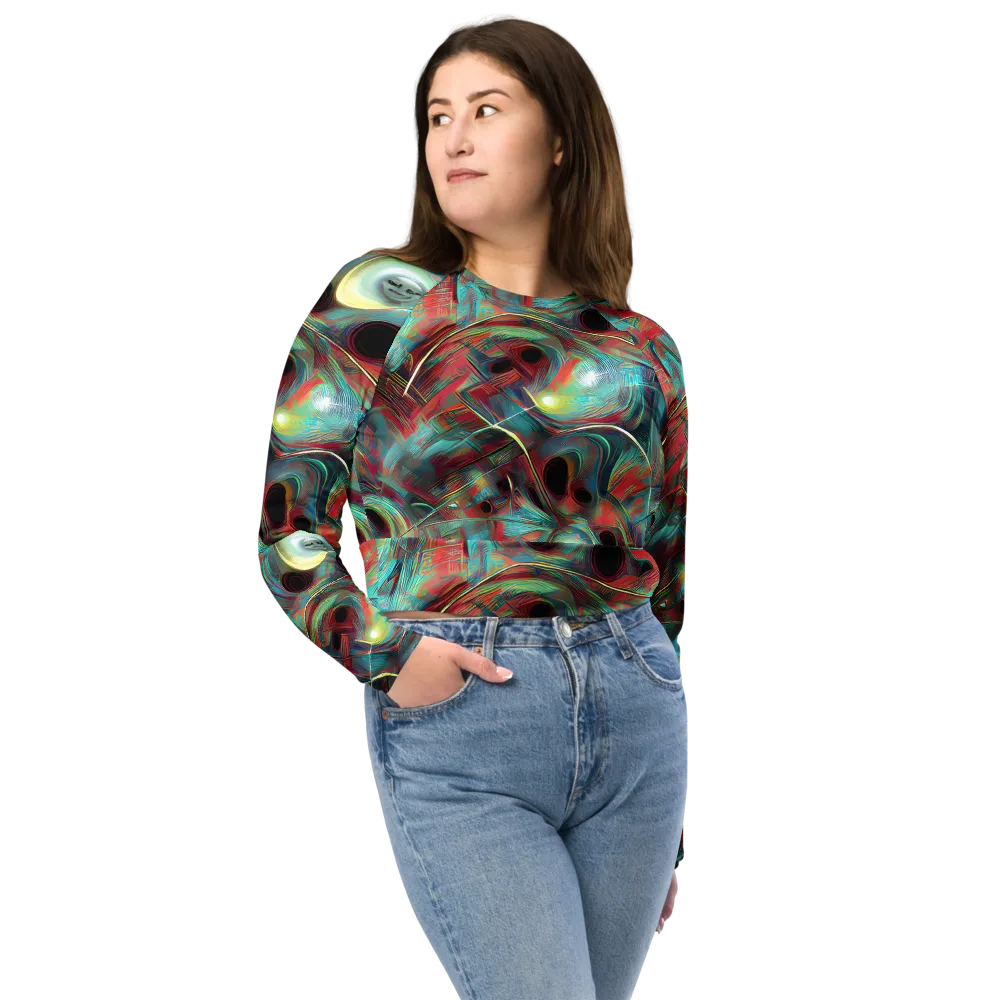 Dreamwave on Long Sleeve Crop Top — Front