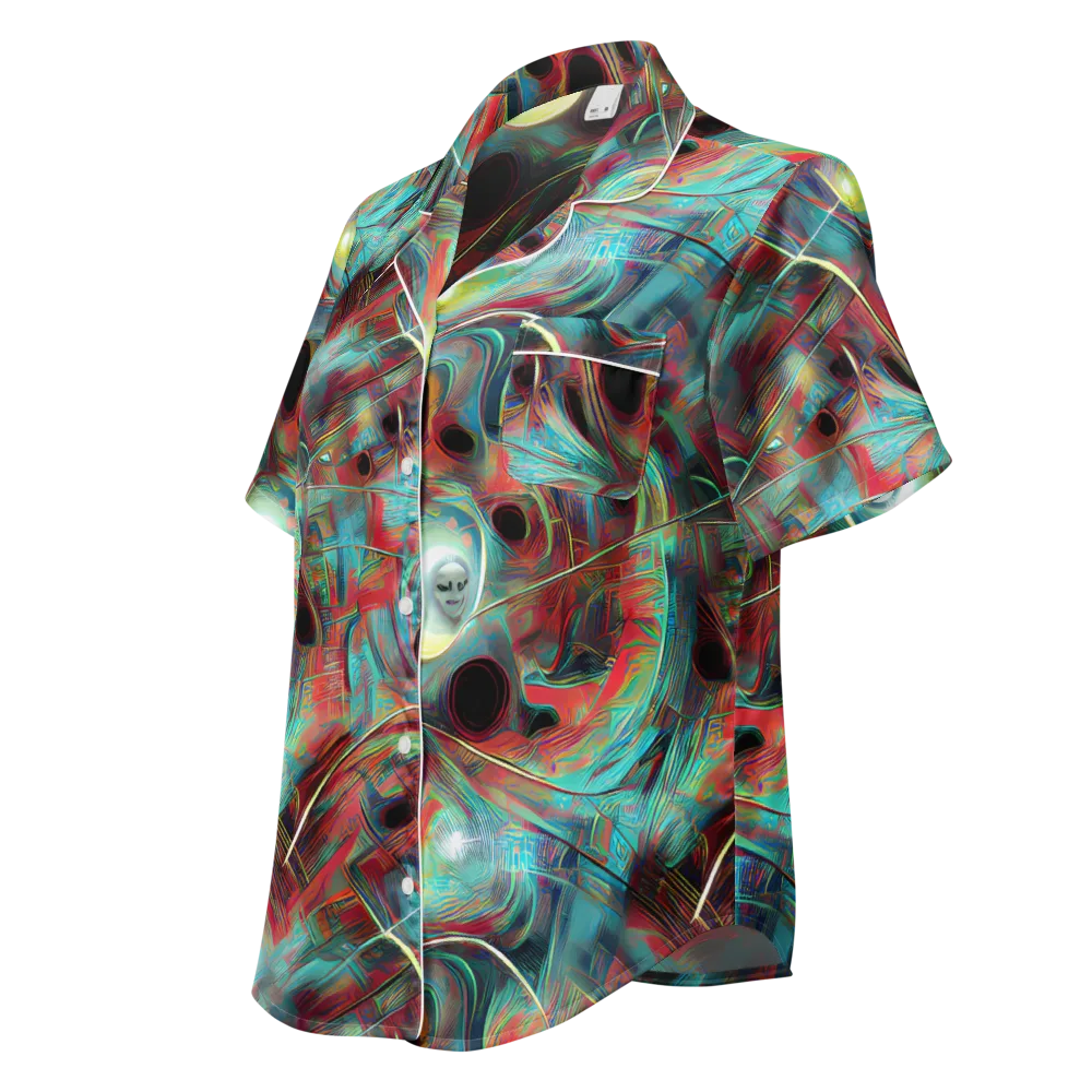 Dreamwave on Women's Short Sleeve Pajama Top — Left Front