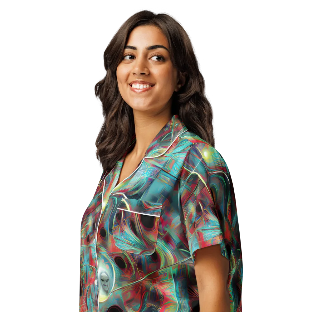 Dreamwave on Women's Short Sleeve Pajama Top — Left Front
