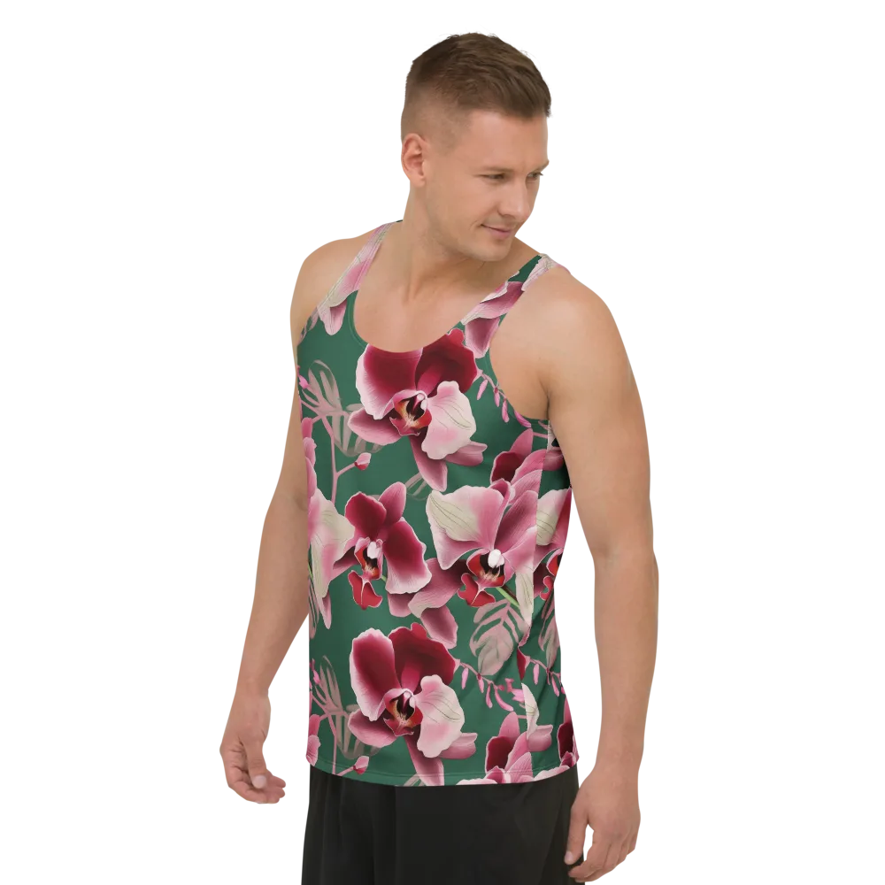 Jade Orchid Garden on Men's Tank Top — Left Front