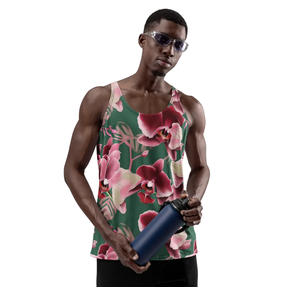 Jade Orchid Garden on Men's Tank Top — Front