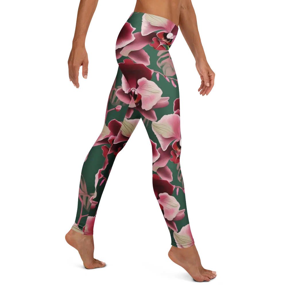 Jade Orchid Garden on Leggings — Right