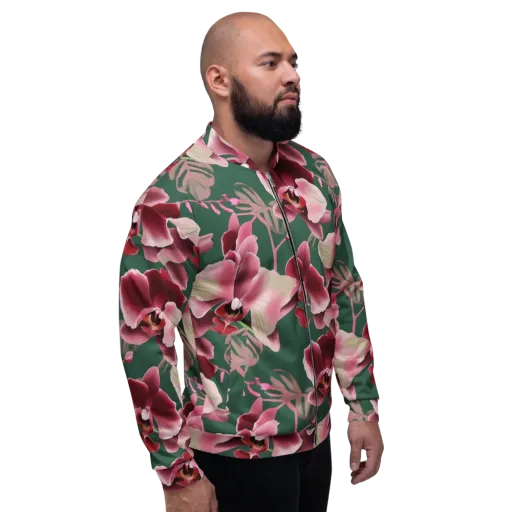 Jade Orchid Garden on a Bomber Jacket