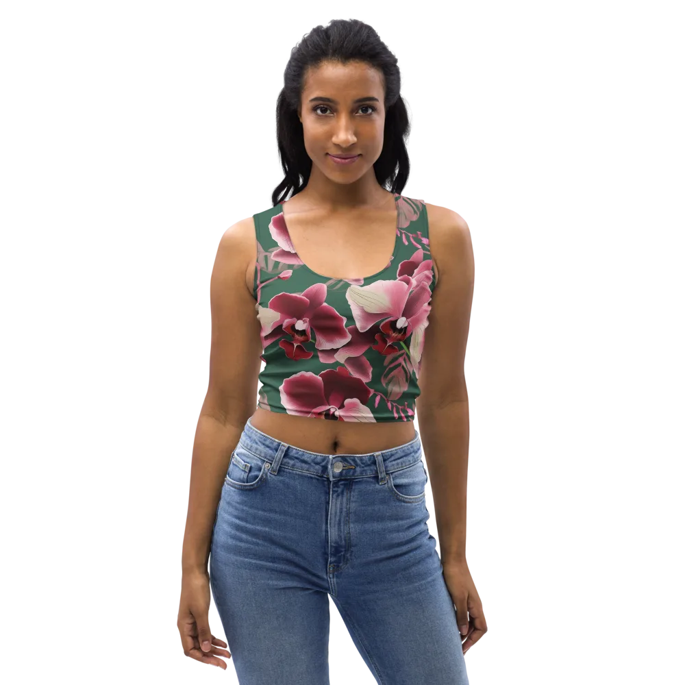 Jade Orchid Garden on Crop Top — Front