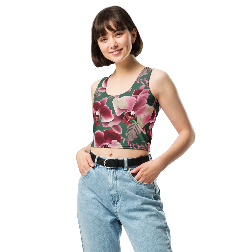 Jade Orchid Garden on Crop Top — Front