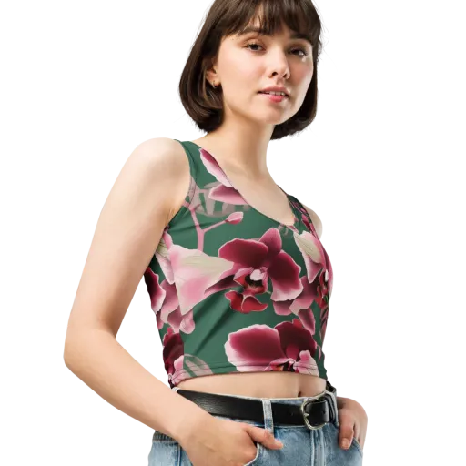 Jade Orchid Garden on a Crop Top
