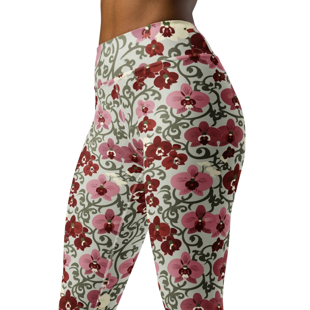 Orchid Vinework on Yoga Leggings — Left Front