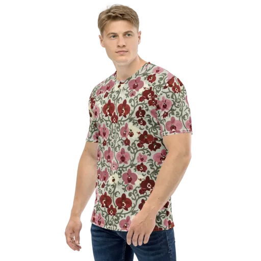 Orchid Vinework on a Men's Crew Neck T-Shirt