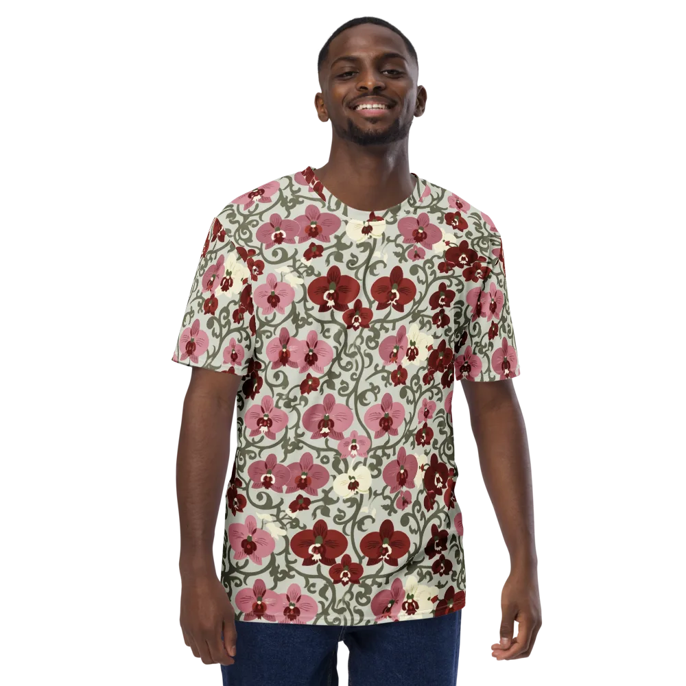 Orchid Vinework on Men's Crew Neck T-Shirt — Front