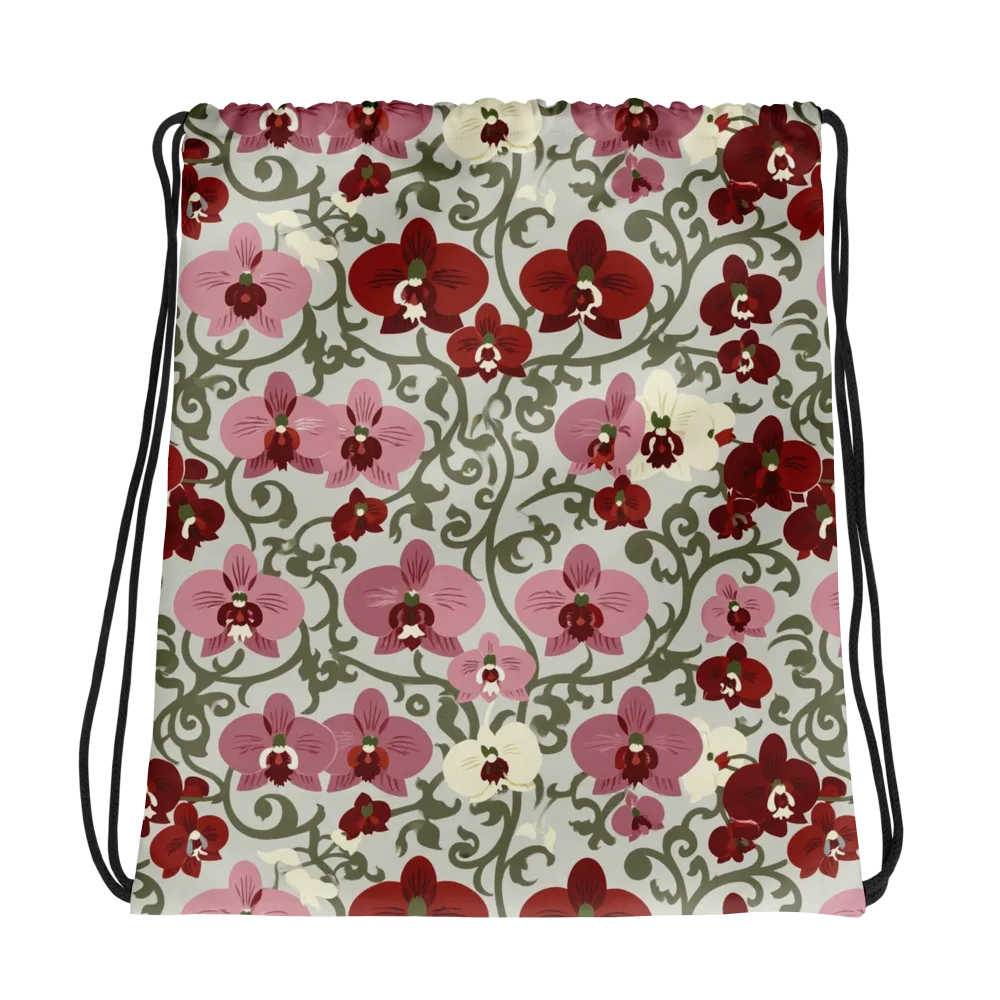 Orchid Vinework on Drawstring Bag — Photo